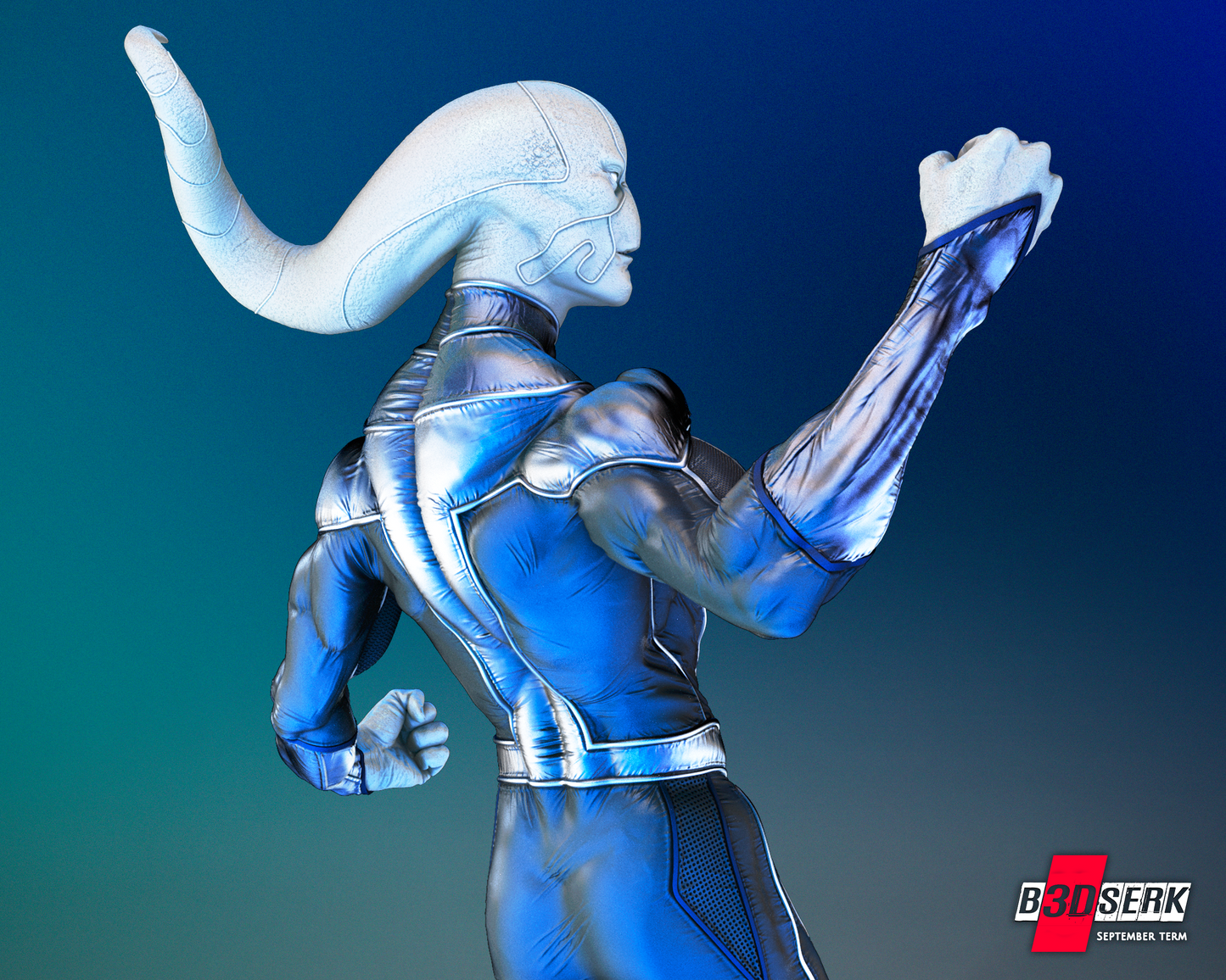 Saint Walker Blue Lantern Statue