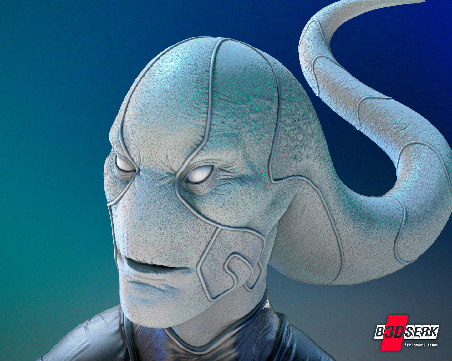 Saint Walker Blue Lantern Statue