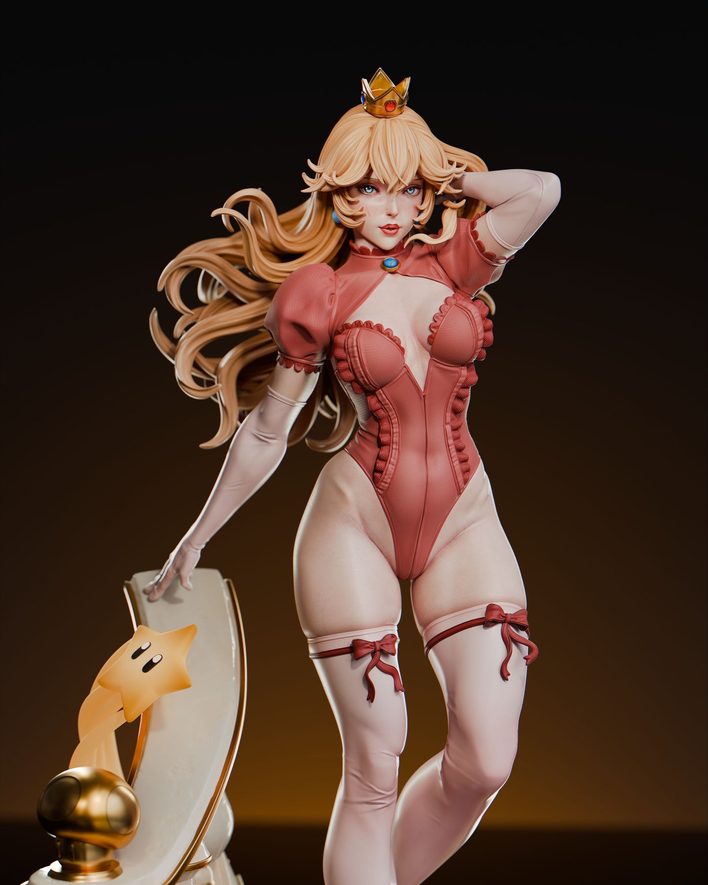 Princess Peach Statue 3D-Printed Kit