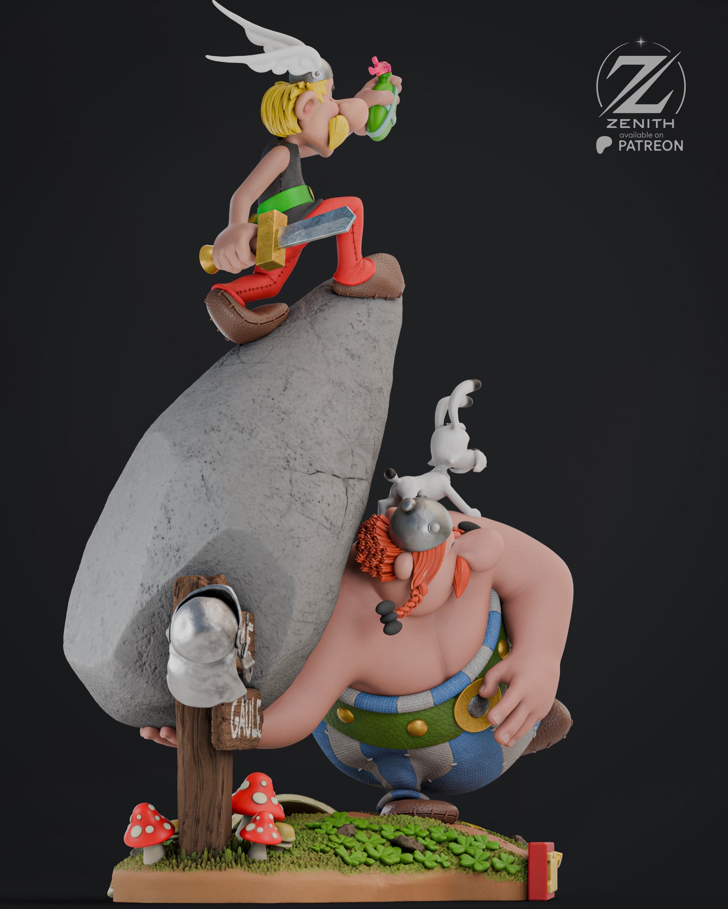 Asterix And Obelix Statue 3D-Printed Kit