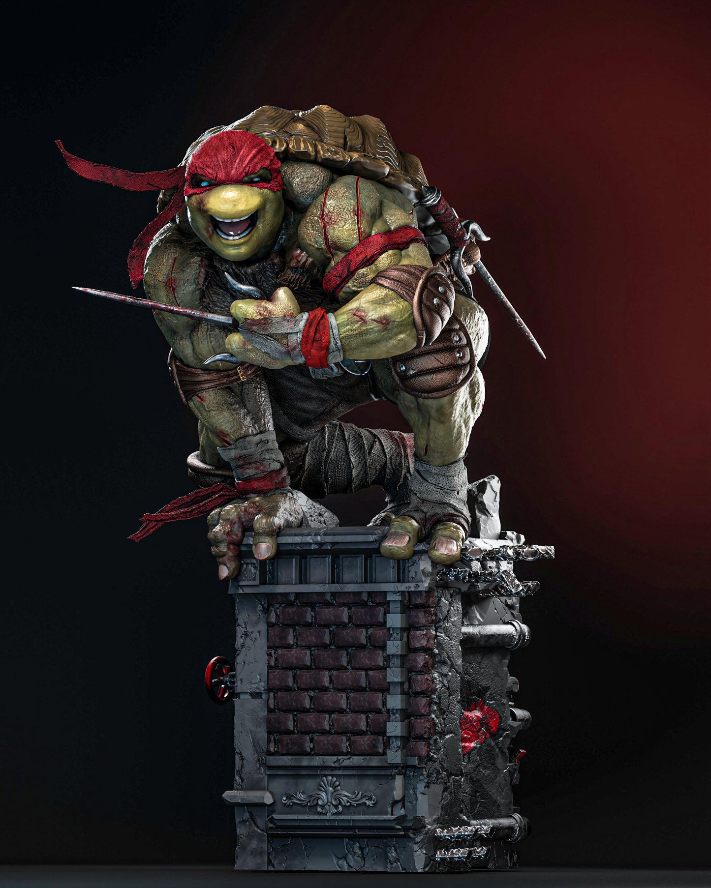 Raphael TMNT Statue 3D-Printed Kit