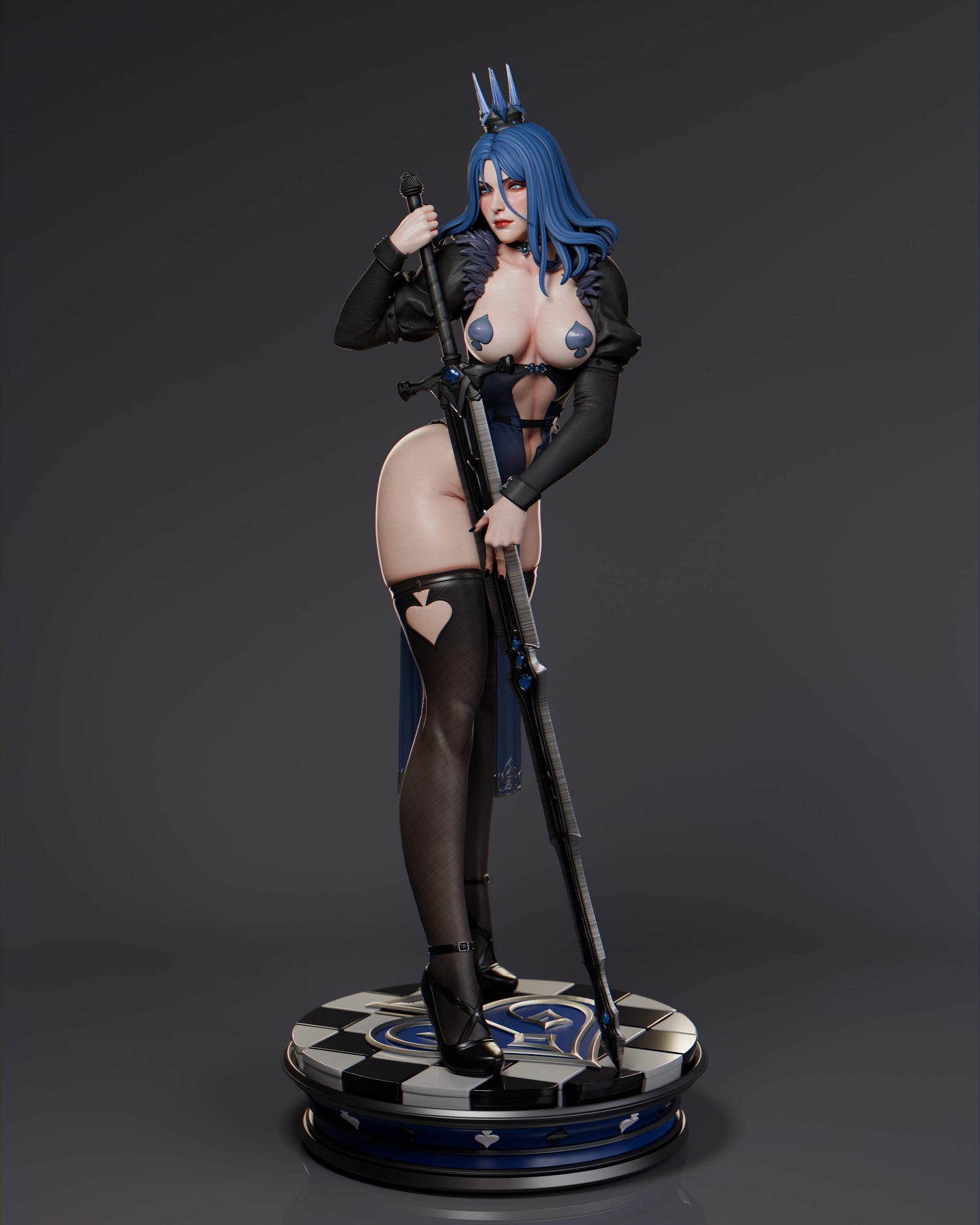 Queen Of Spades Statue 3D-Printed Kit