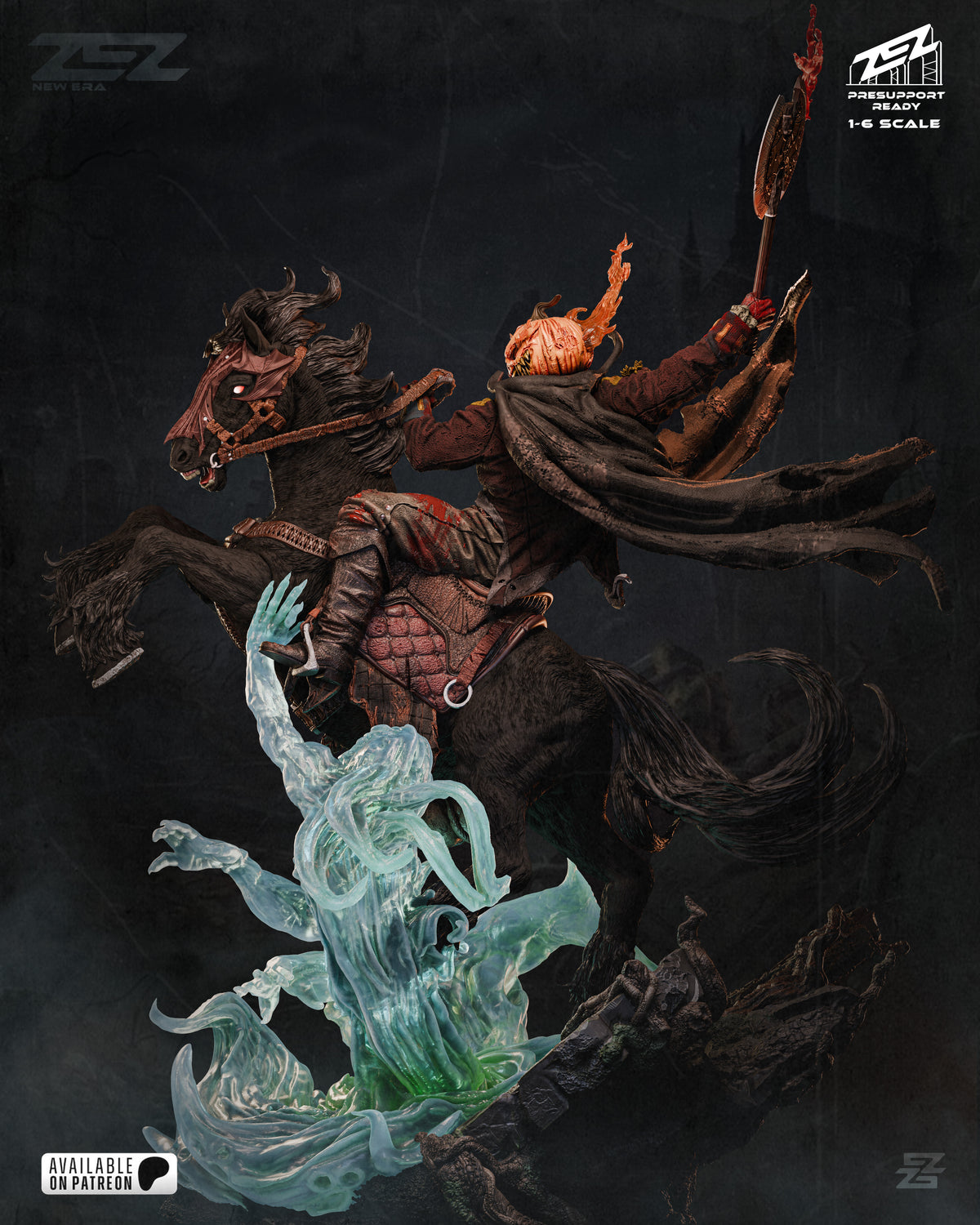 Headless Horseman Statue 3D-Printed Kit
