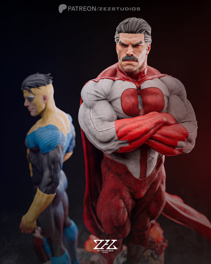 Invincible & Omni Man Statue 3D-Printed Kit