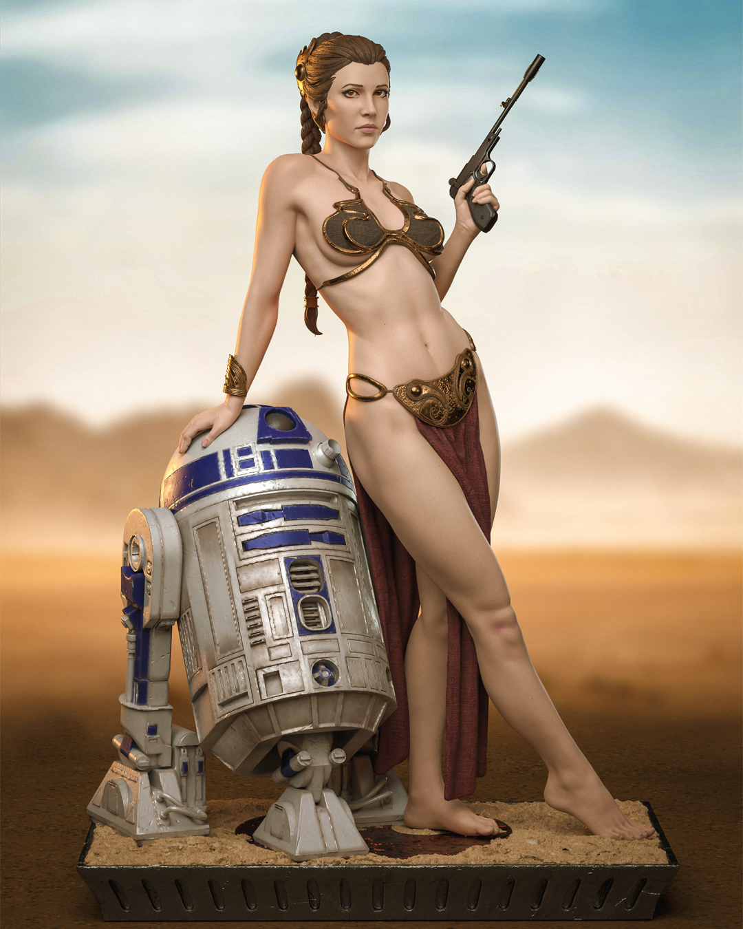 Princess Leia Statue 3D-Printed Kit
