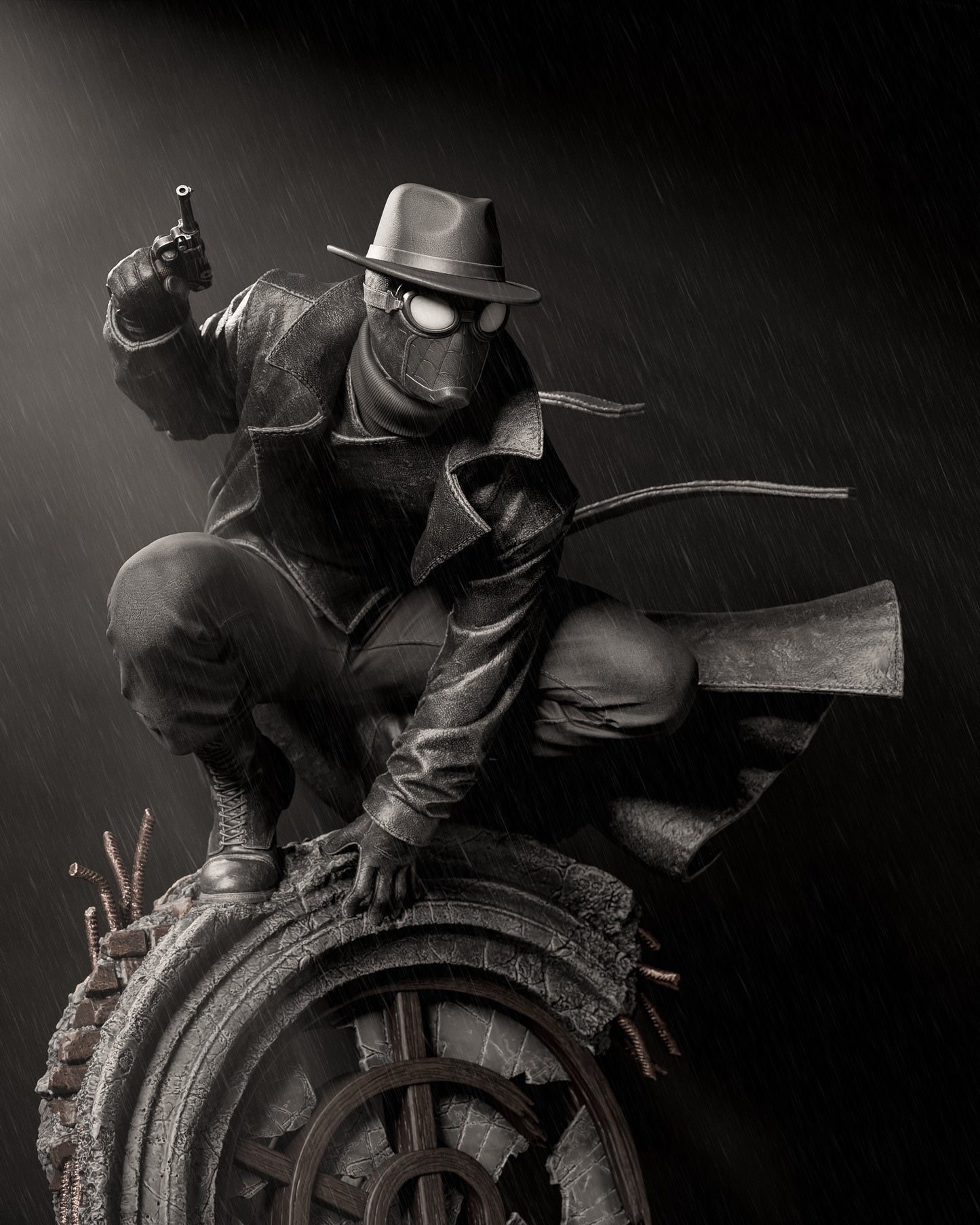 Spider Noir Statue 3D-Printed Kit