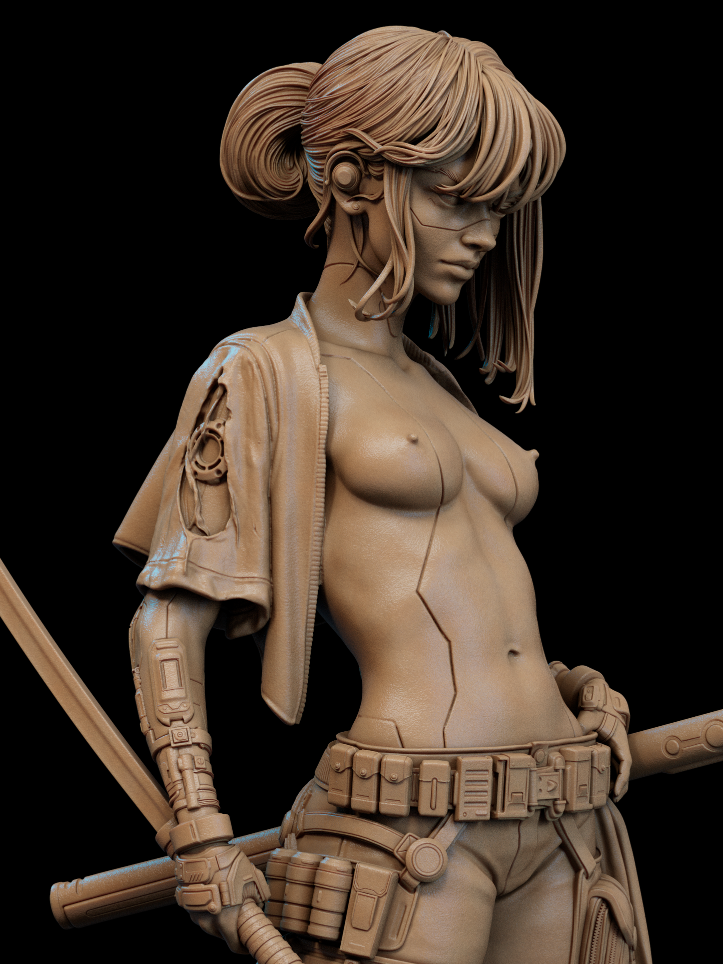 Cyber Samurai Statue 3D-Printed Kit