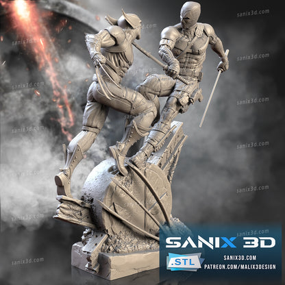 Deadpool VS Wolverine Statue