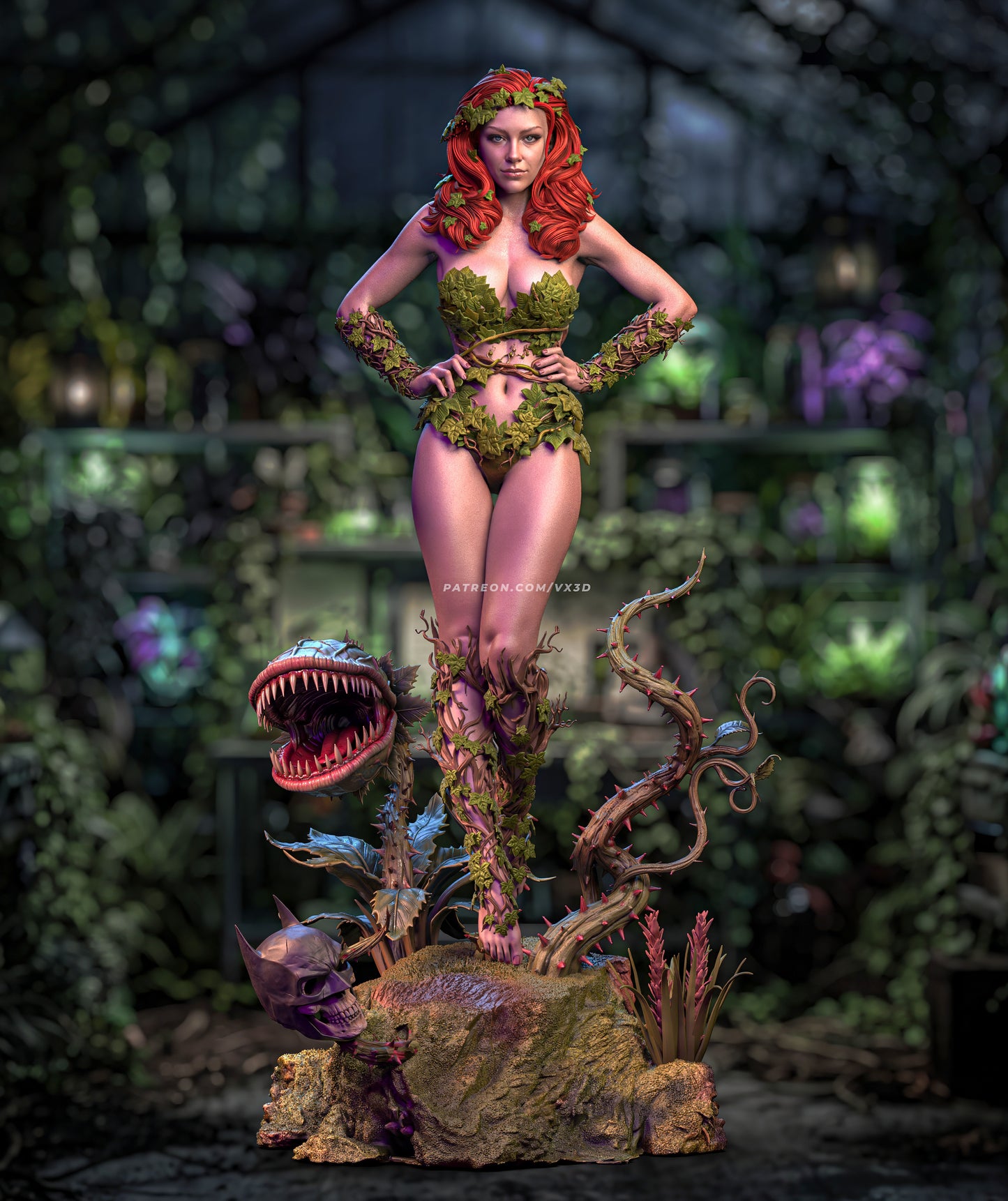 Poison Ivy Statue 3D-Printed Kit