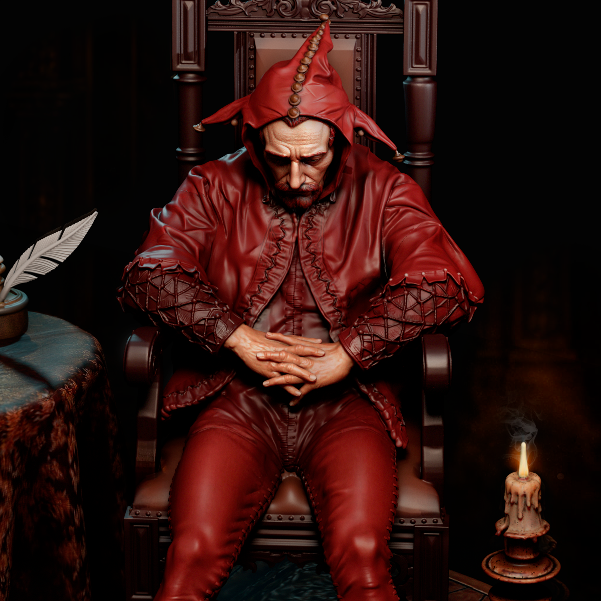 The Sad Jester Statue 3D-Printed Kit