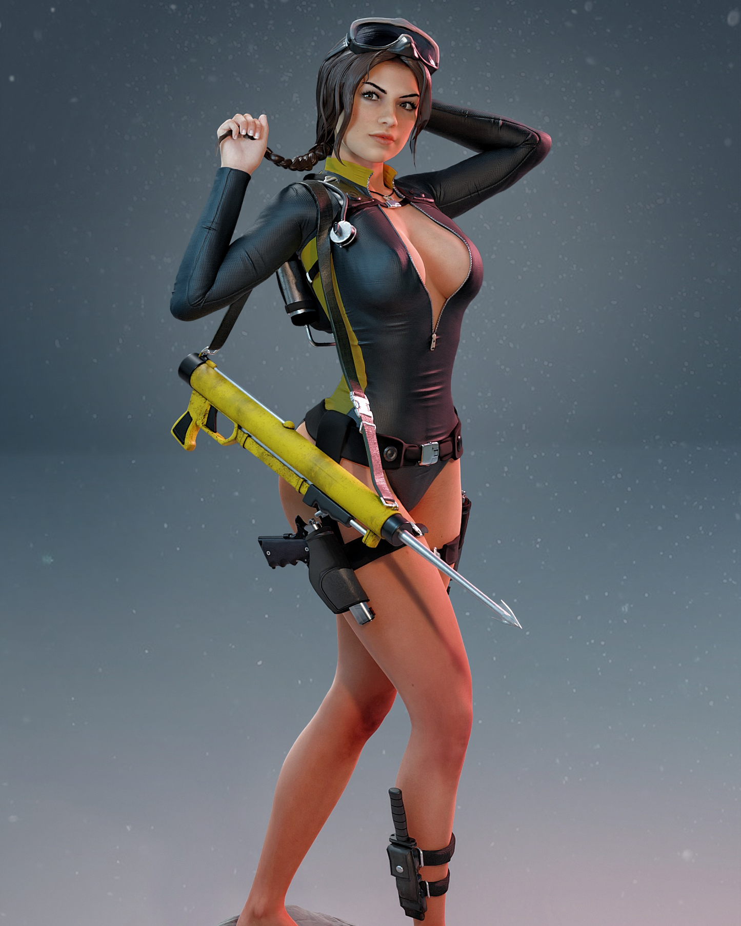 Lara Croft Statue 3D-Printed Kit