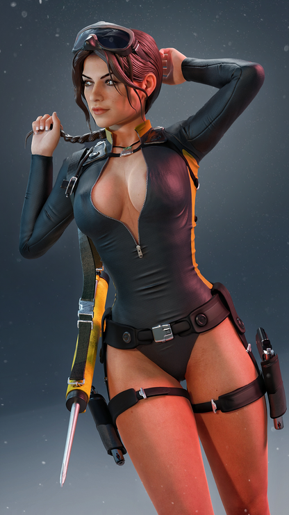 Lara Croft Statue 3D-Printed Kit