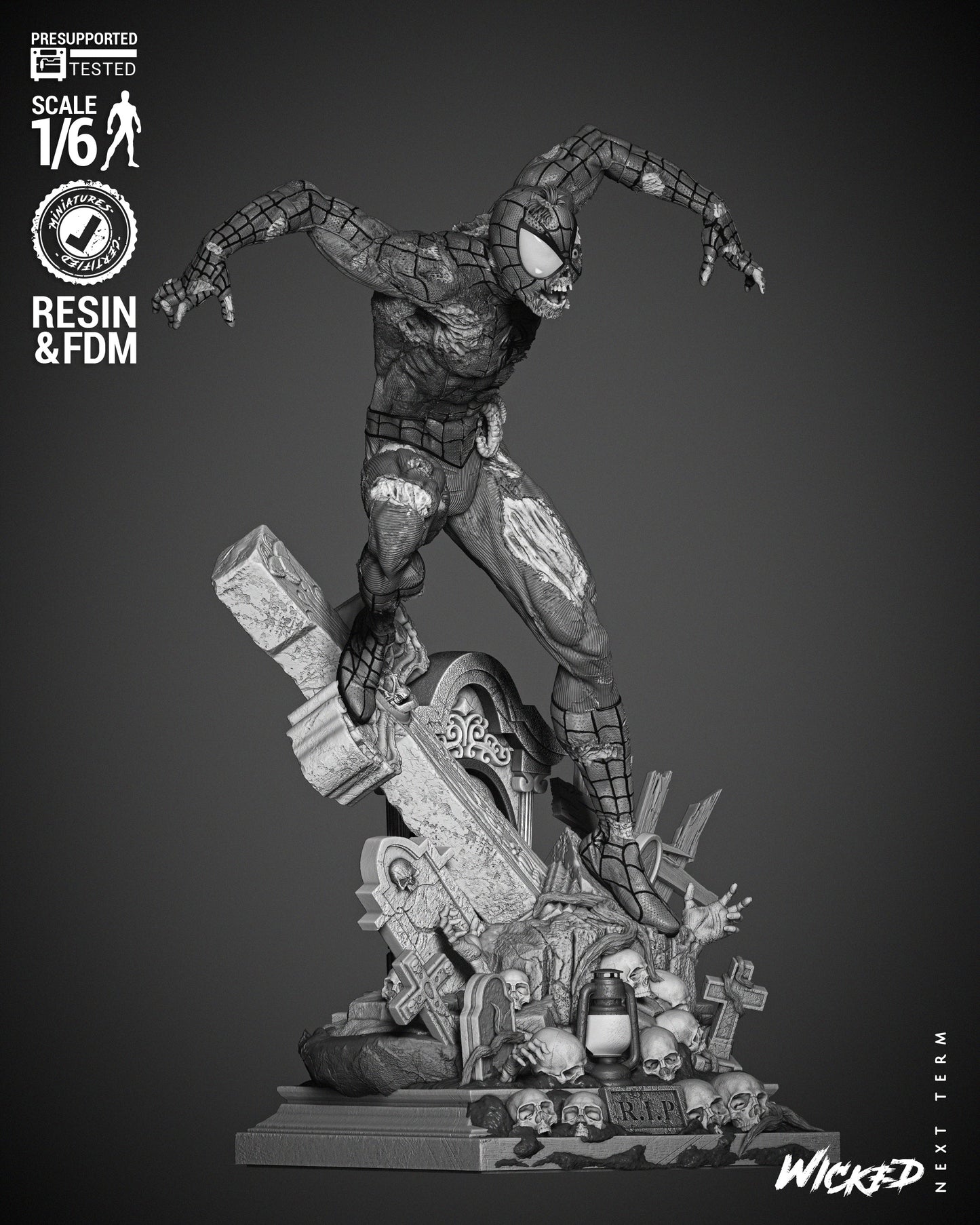 Spiderman Zombie Statue