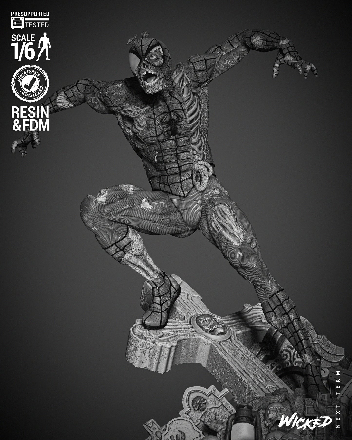 Spiderman Zombie Statue