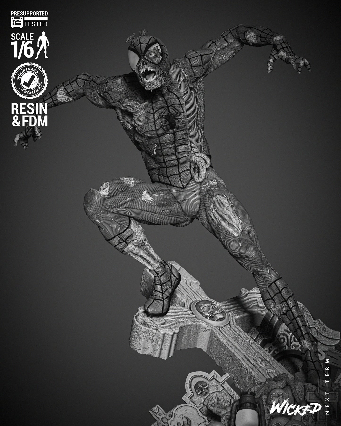 Spiderman Zombie Statue