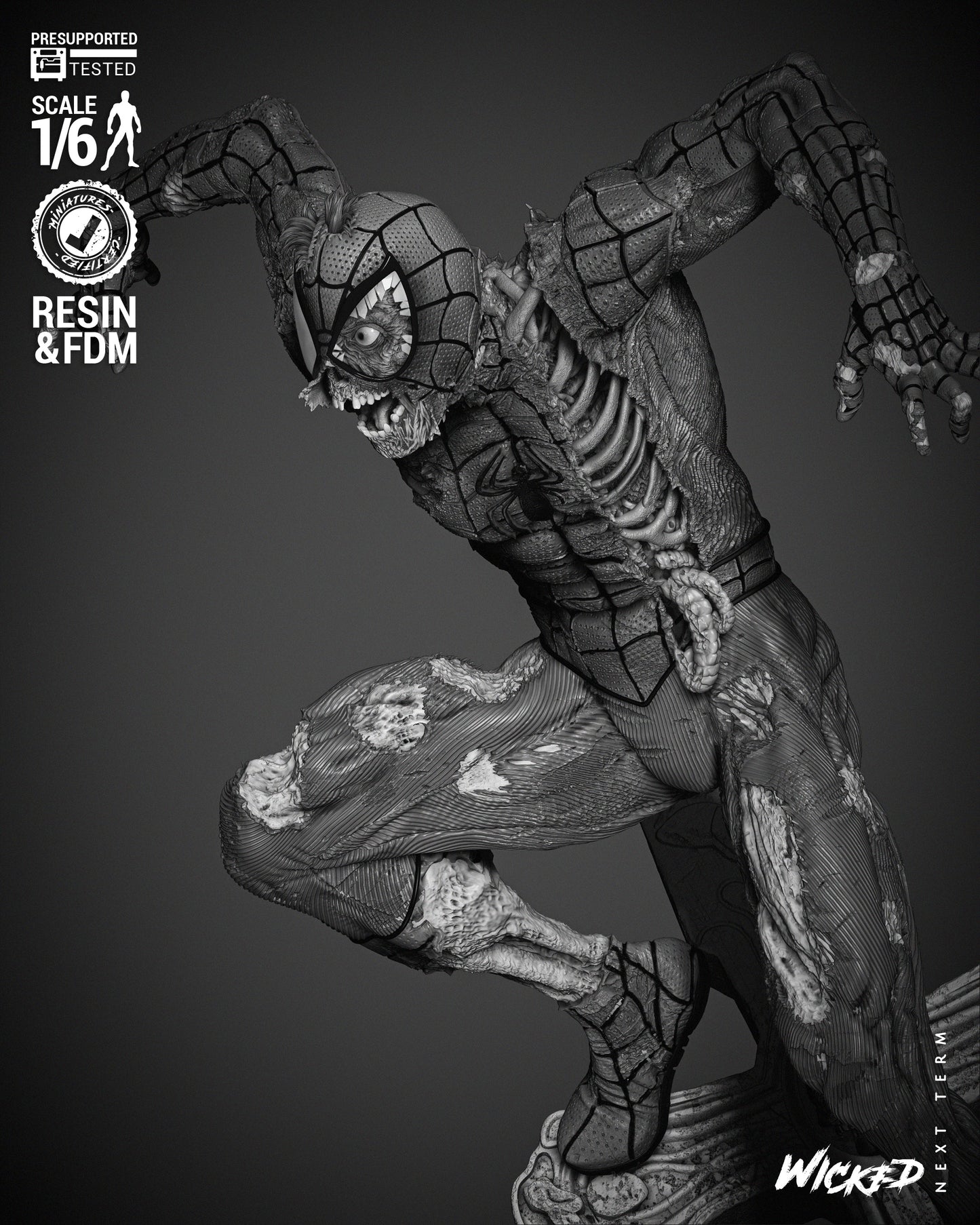 Spiderman Zombie Statue