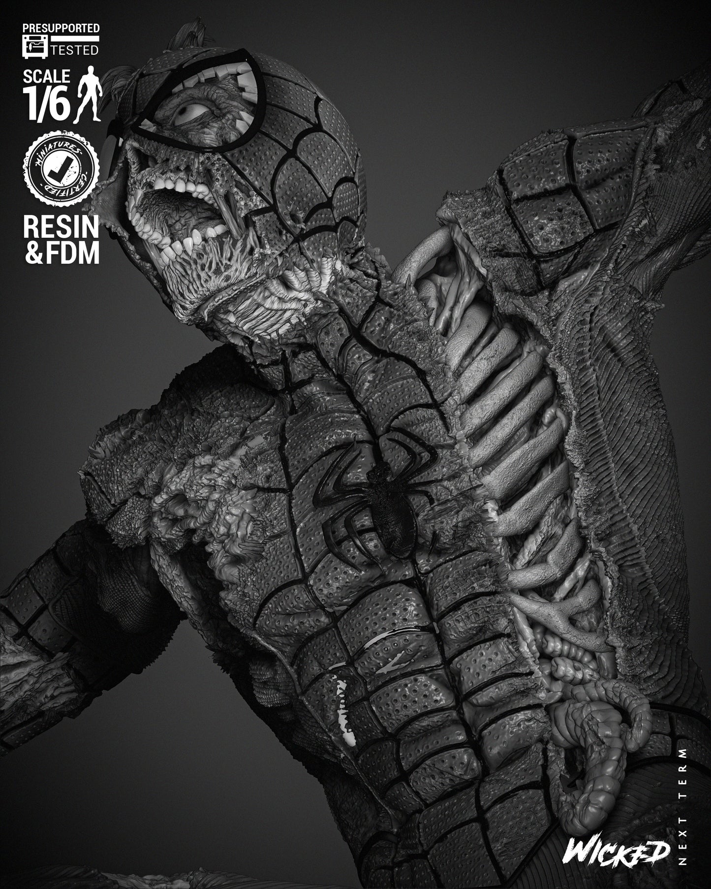 Spiderman Zombie Statue