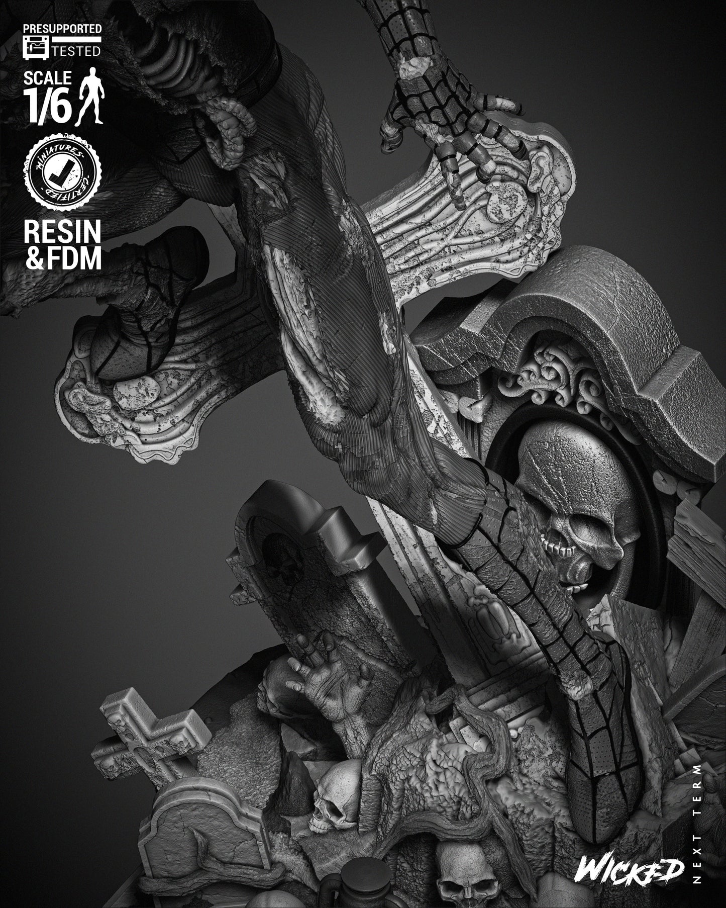 Spiderman Zombie Statue