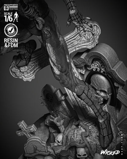 Spiderman Zombie Statue