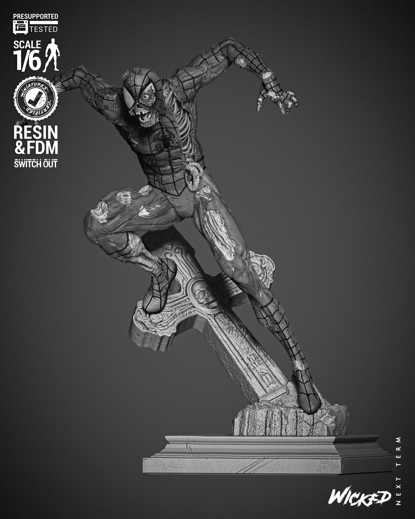 Spiderman Zombie Statue