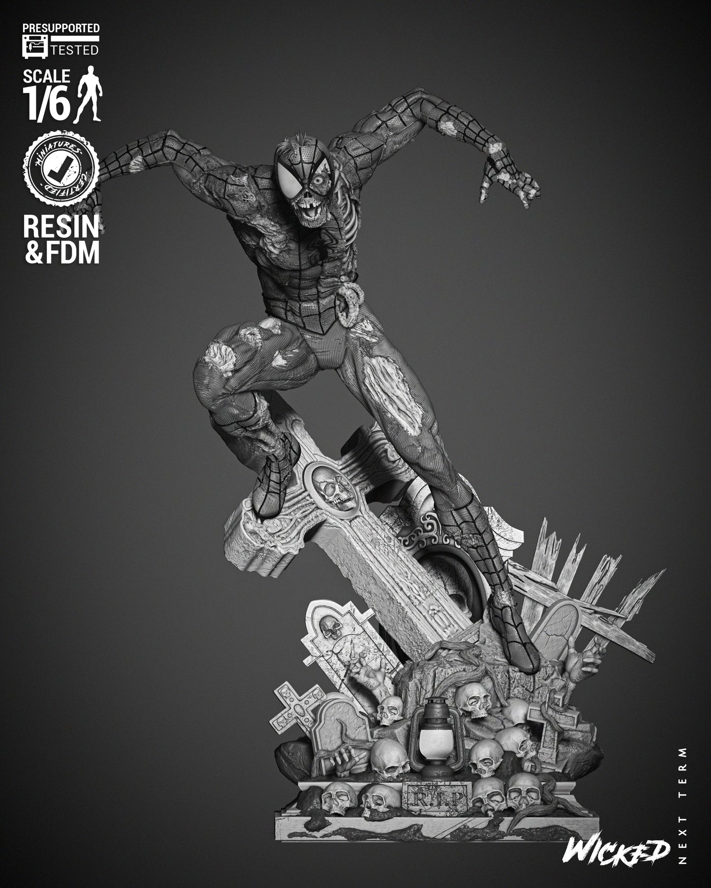 Spiderman Zombie Statue
