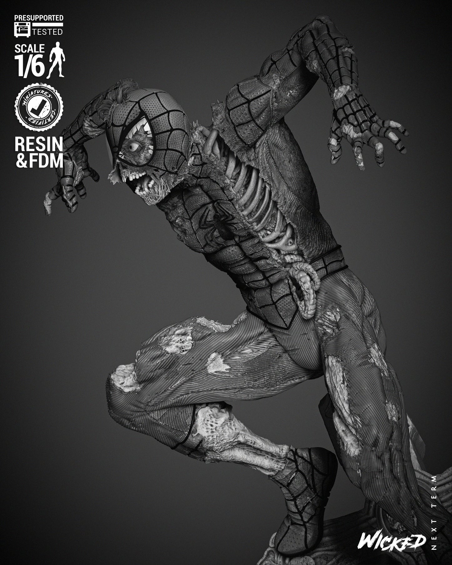 Spiderman Zombie Statue