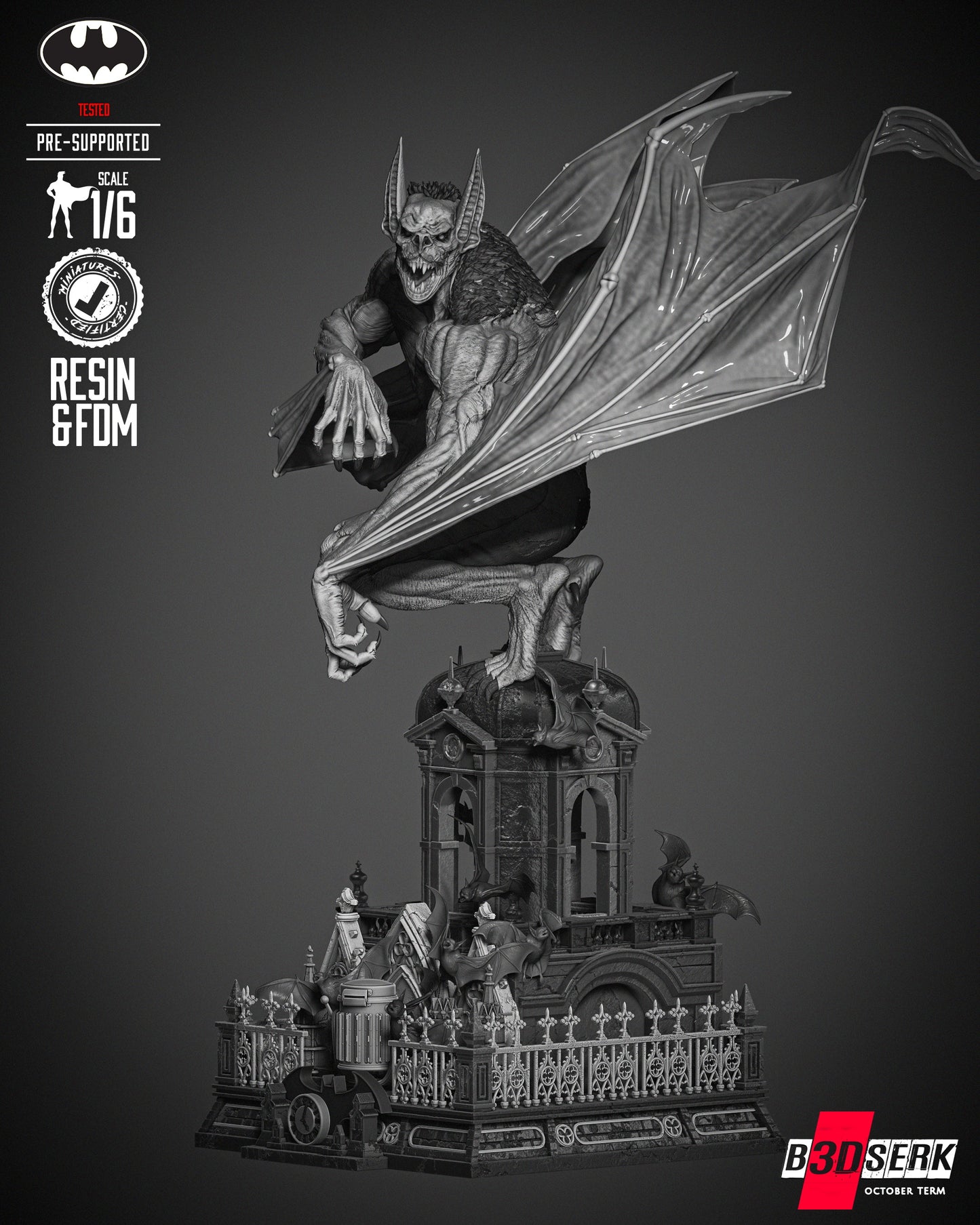 Man Bat Statue