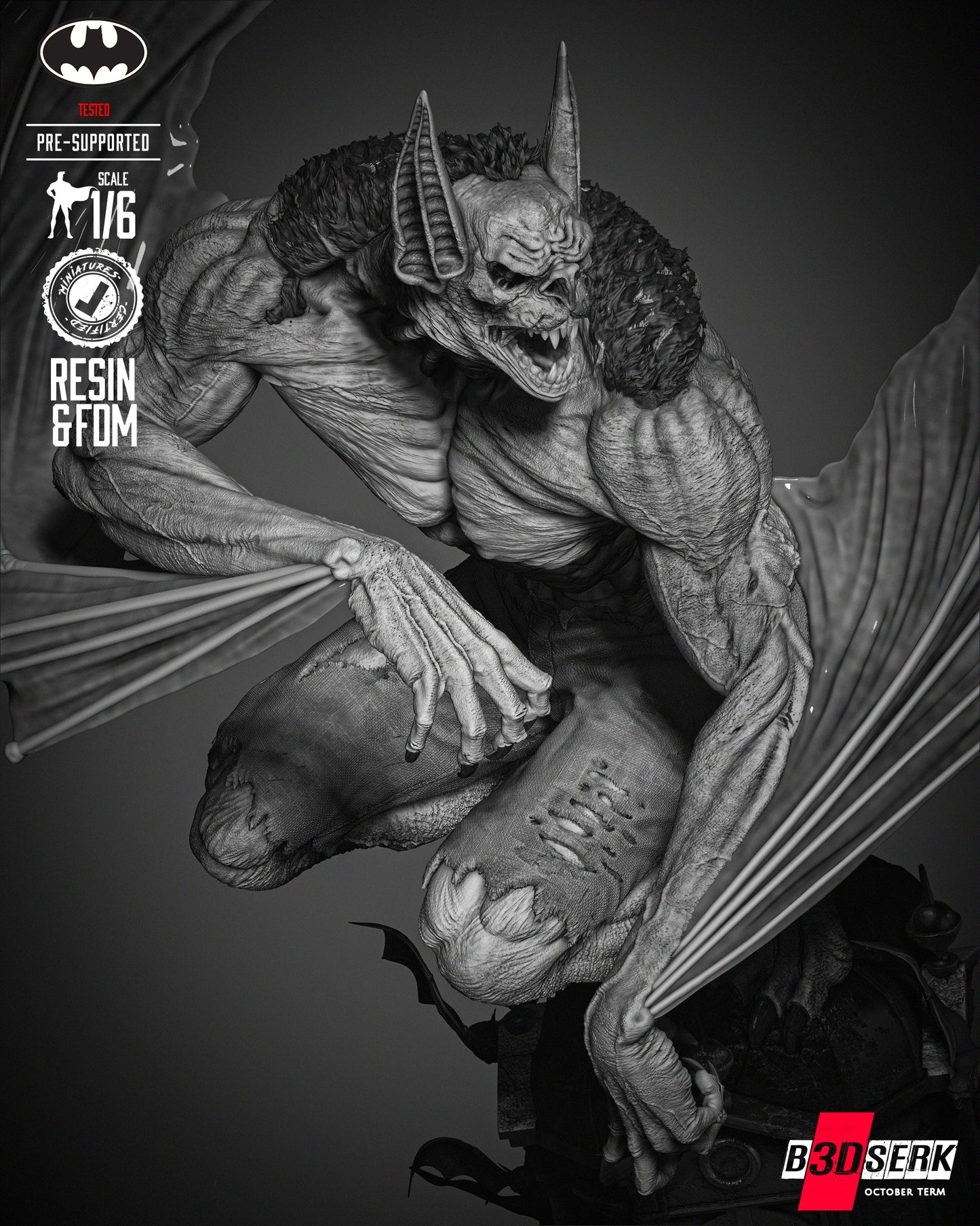 Man Bat Statue