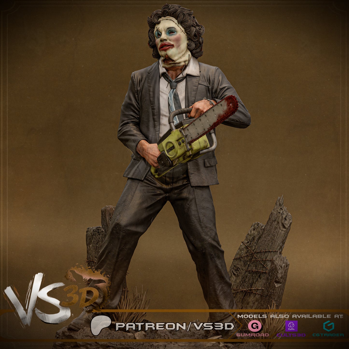 Leatherface Statue 3D-Printed Kit