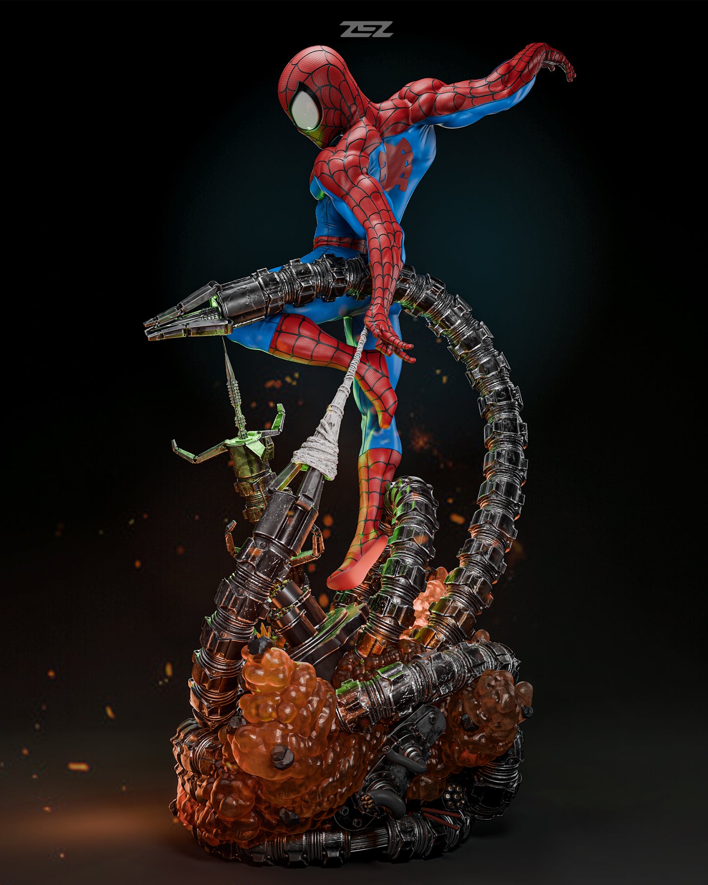 Spiderman VS Octa Statue