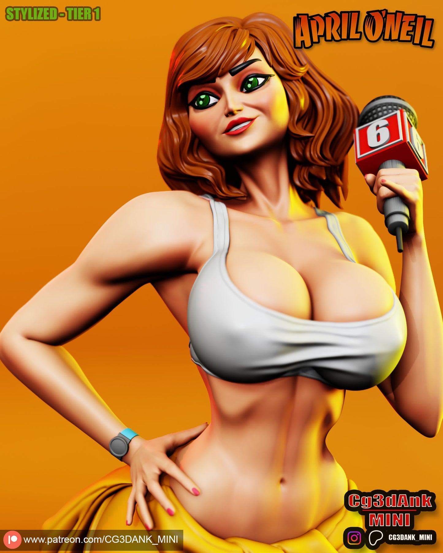 April O'Neil Statue 3D-Printed Kit
