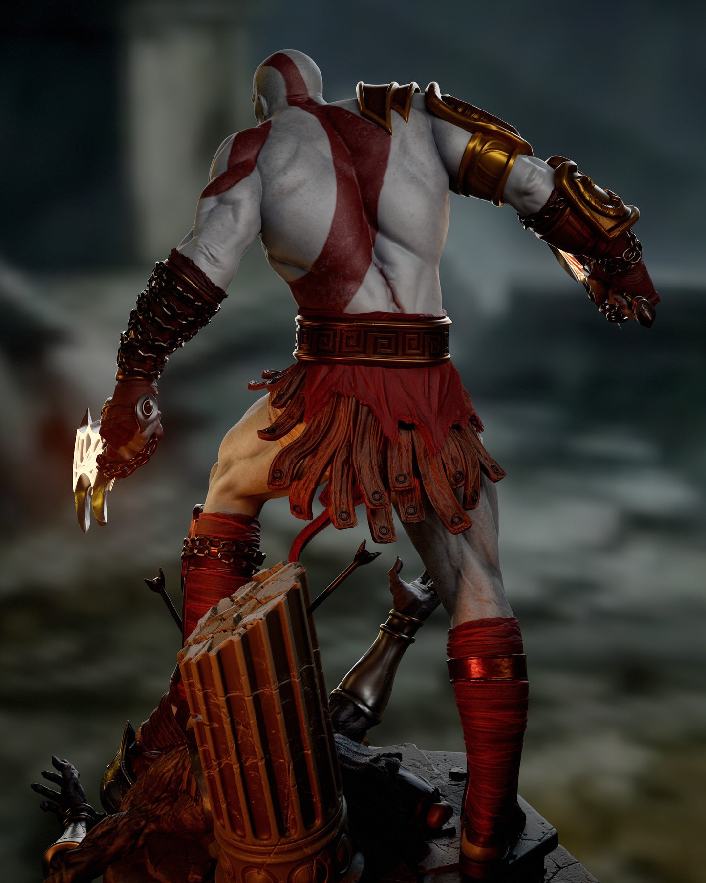 Kratos Statue 3D-Printed Kit
