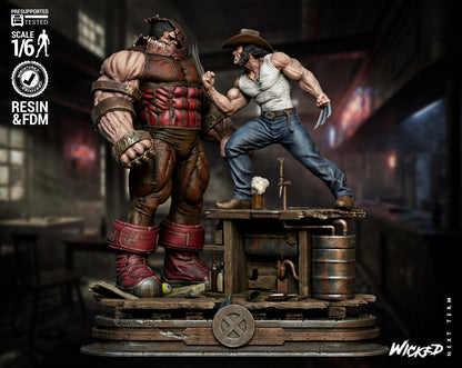Logan Vs Juggernaut Diorama 3D-Printed Kit