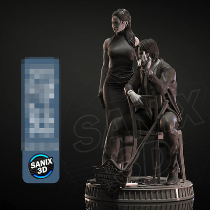 Ballerina & John Wick Statue