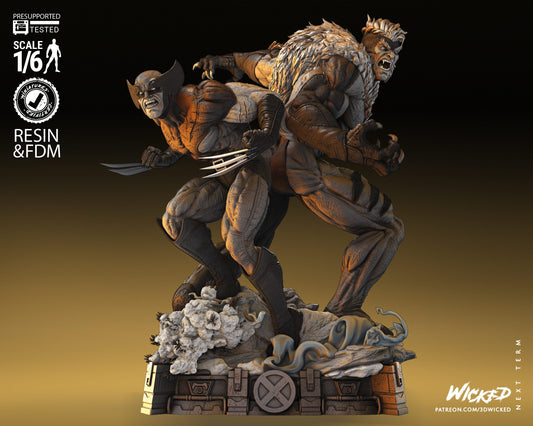 Wolverine VS Sabretooth V2 Diorama