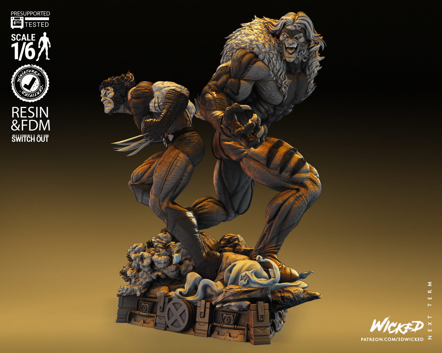 Wolverine VS Sabretooth V2 Diorama