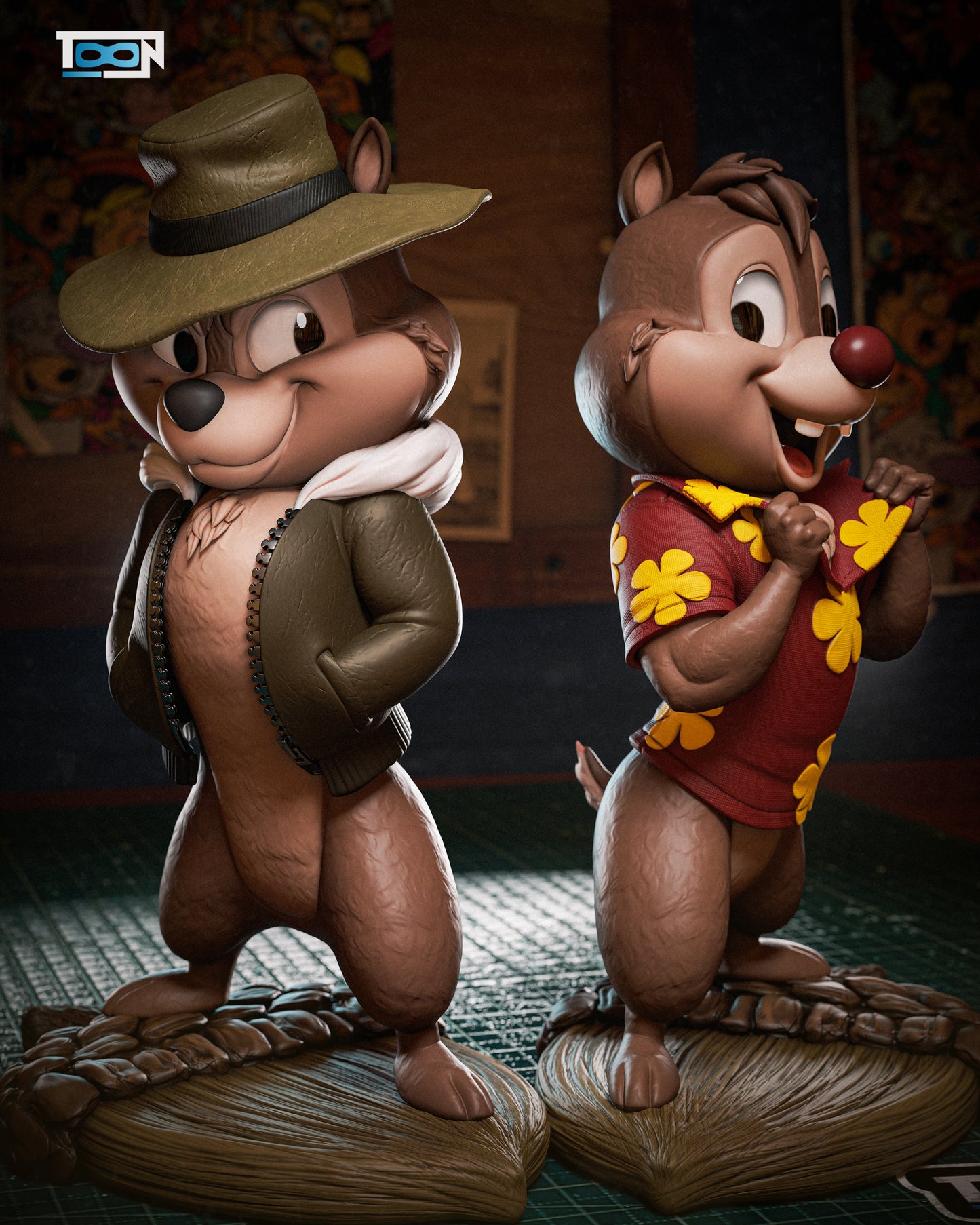 Chip And Dale Statue