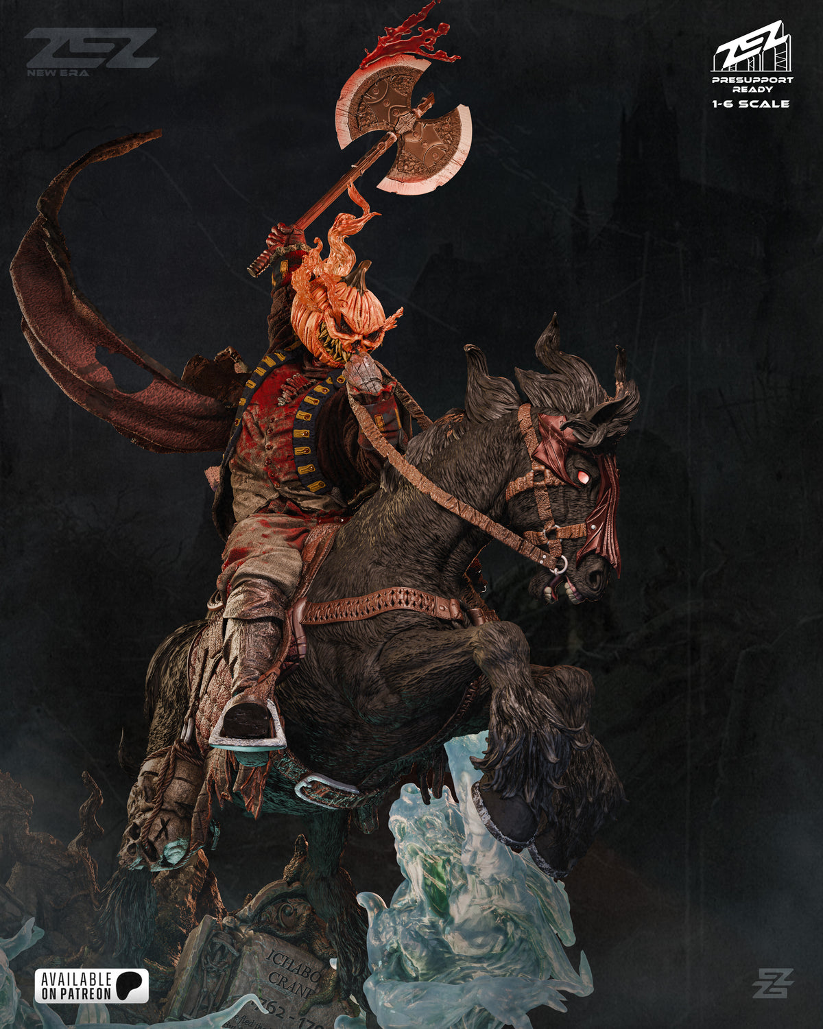 Headless Horseman Statue 3D-Printed Kit
