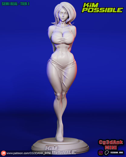 Kim Possible Statue 3D-Printed Kit
