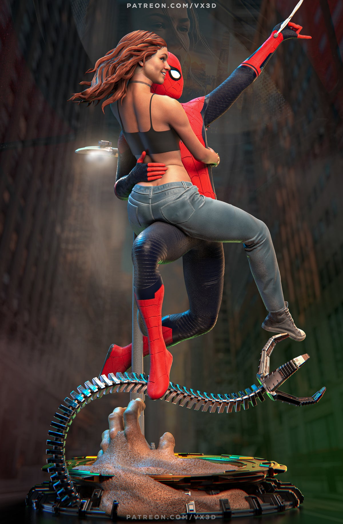 Spiderman And MJ Statue 3D-Printed Kit