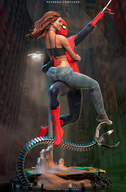 Spiderman And MJ Statue 3D-Printed Kit