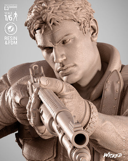Chris Redfield Statue 3D-Printed Kit