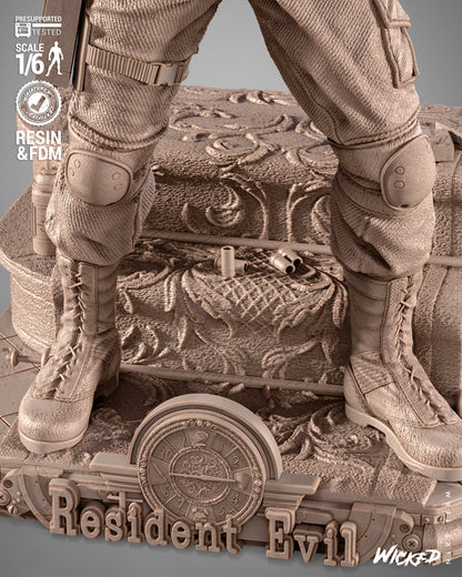 Chris Redfield Statue 3D-Printed Kit