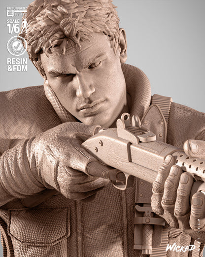 Chris Redfield Statue 3D-Printed Kit