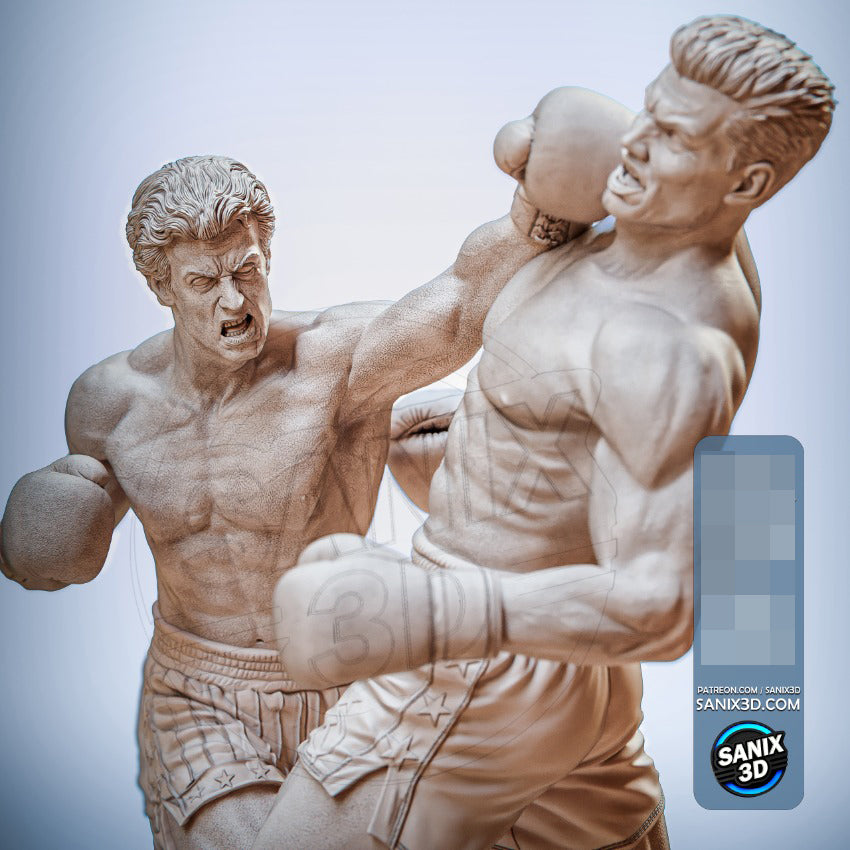 Rocky VS Drago Statue 3D-Printed Kit