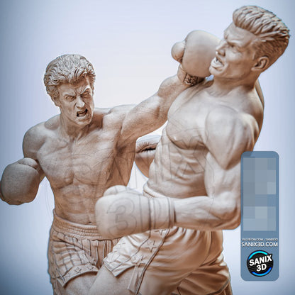 Rocky VS Drago Statue 3D-Printed Kit