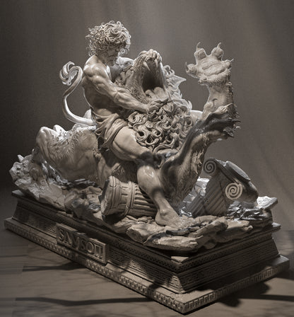 Samson Vs The Lion Statue 3D-Printed Kit