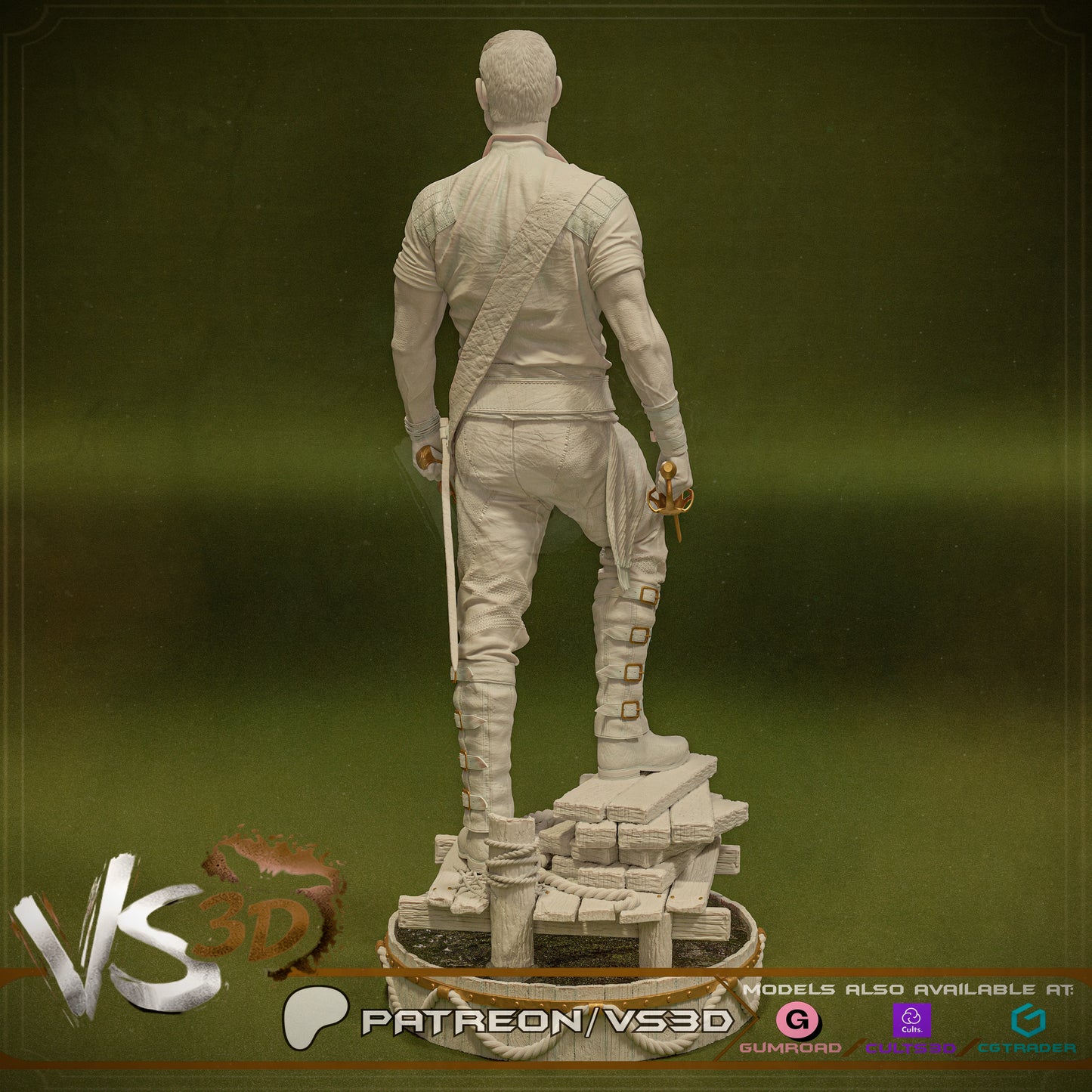 Billy Bones Statue 3D-Printed Kit