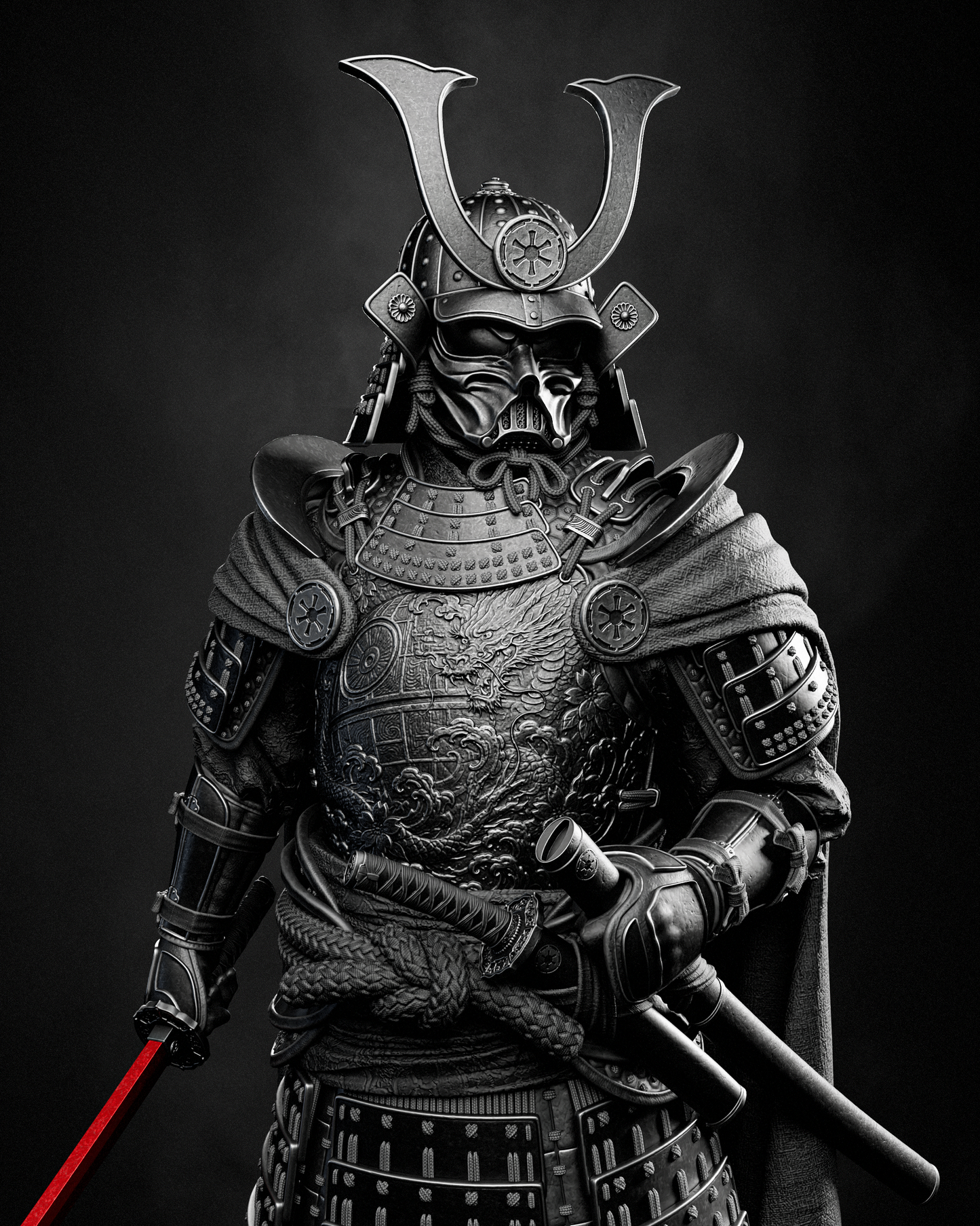 Darth Vader Samurai Statue 3D-Printed Kit