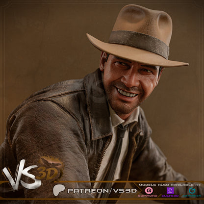 Indiana Jones Diorama Statue 3D-Printed Kit